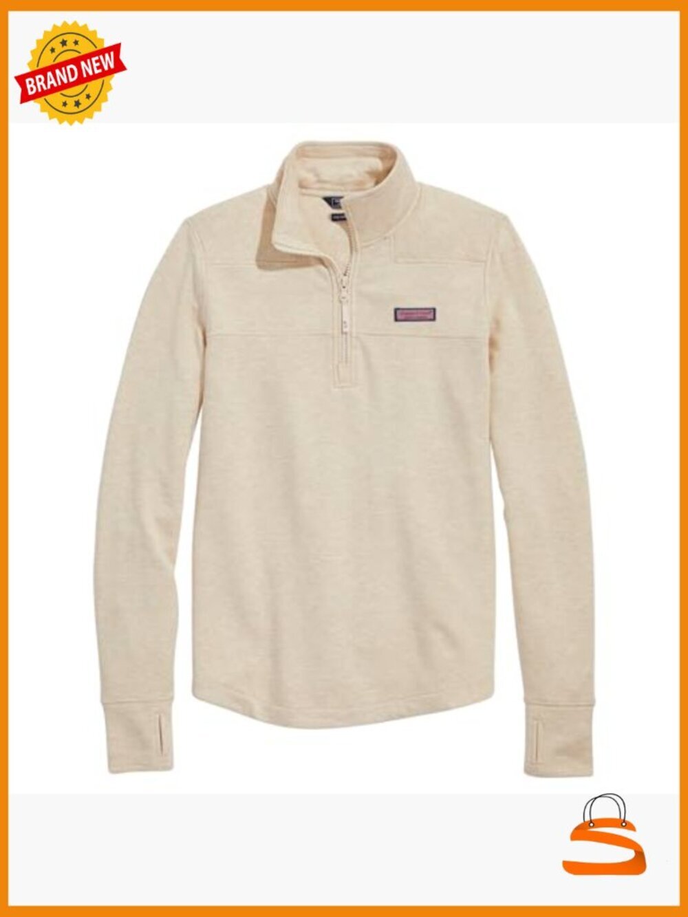 Relaxed Fit Quarter-Zip Pullover Sweatshirt with Kangaroo Pocket - Picture 5 of 6